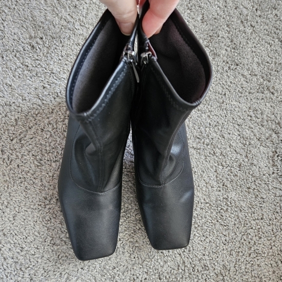 Franco Sarto Harmond Black Chubky heel square toe Bootie 10M - Picture 7 of 10
